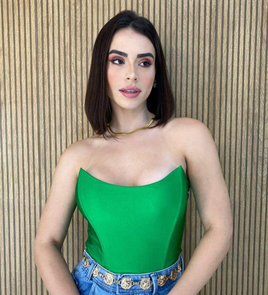 Cropped Feminino Tomara que Caia com Bojo Verde - Fernanda Ramos Store