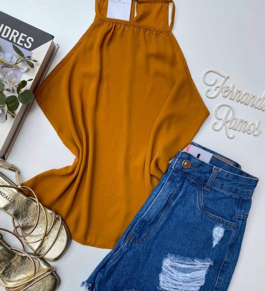 fernandaramosstore com br regata feminina com botao atras mostarda