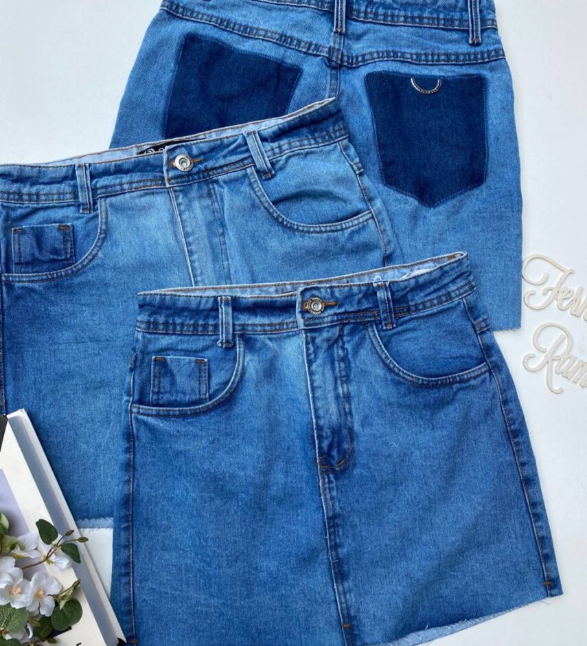 Saia Jeans Feminina Detalhe sem Bolsos Malu - Fernanda Ramos Store