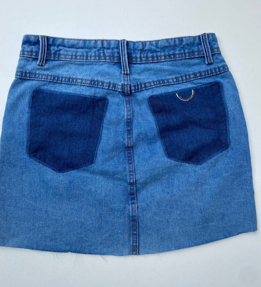 Saia Jeans Feminina Detalhe sem Bolsos Malu - Fernanda Ramos Store