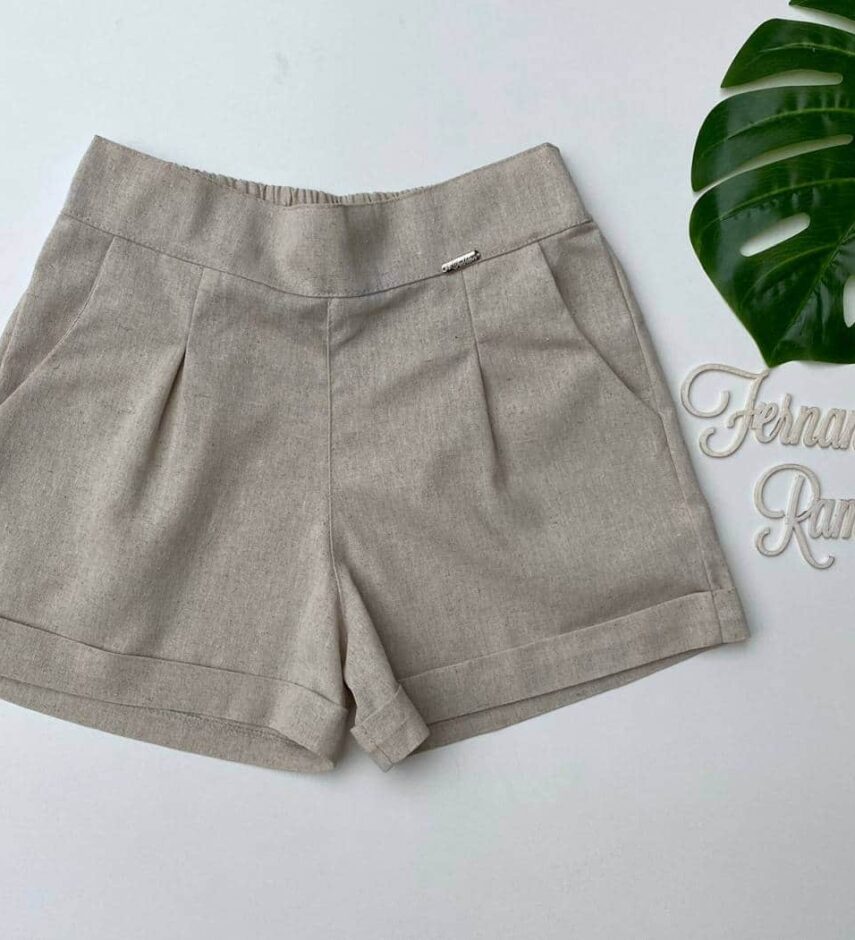 Short Feminino Viscolinho Cru Fernanda Ramos Store