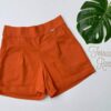 Short Feminino Viscolinho Laranja Fernanda Ramos Store