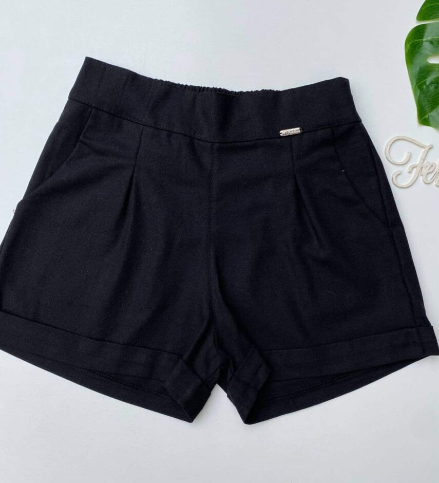 Short Feminino Viscolinho Preto - Fernanda Ramos Store