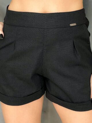 Short Feminino Viscolinho Preto Fernanda Ramos Store