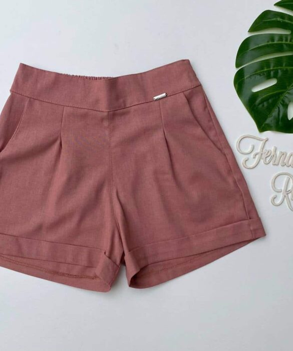 Short Feminino Viscolinho Rose Fernanda Ramos Store