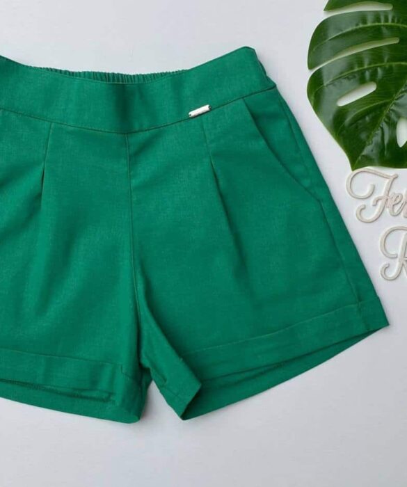 Short Feminino Viscolinho Verde Fernanda Ramos Store