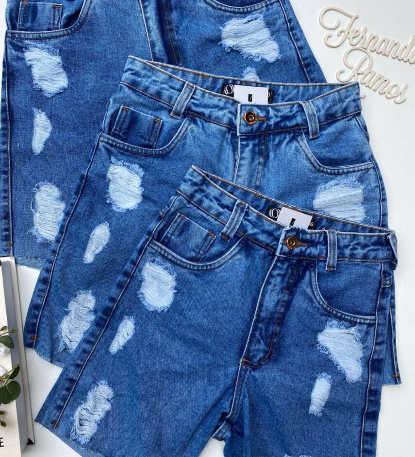 Short Jeans Feminino Pedal Destroyed - Fernanda Ramos Store