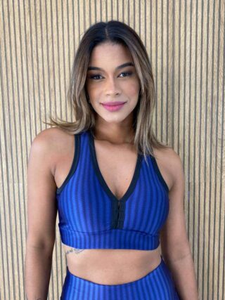 Top Cropped com Bojo Academia Azul - Fernanda Ramos Store