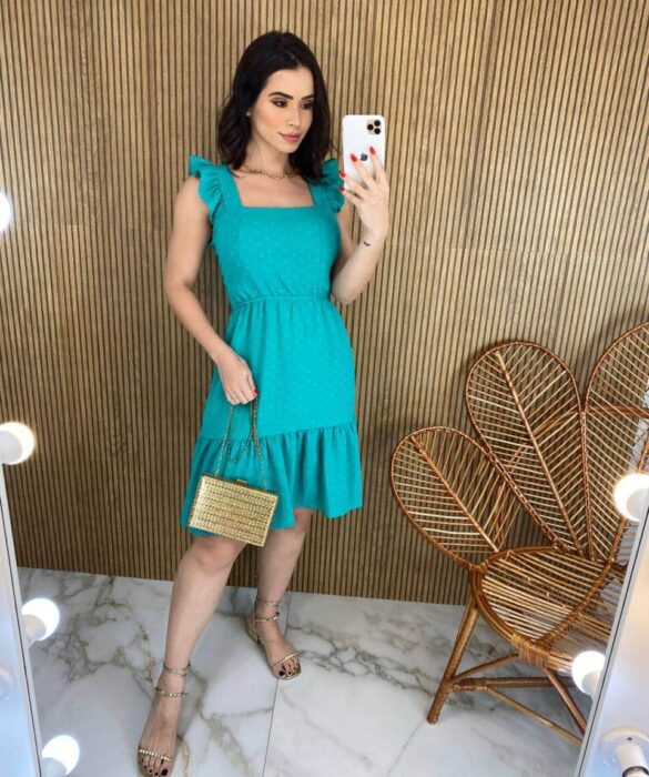 fernandaramosstore com br vestido curto com bojo pipoquinha verde turquesa 1