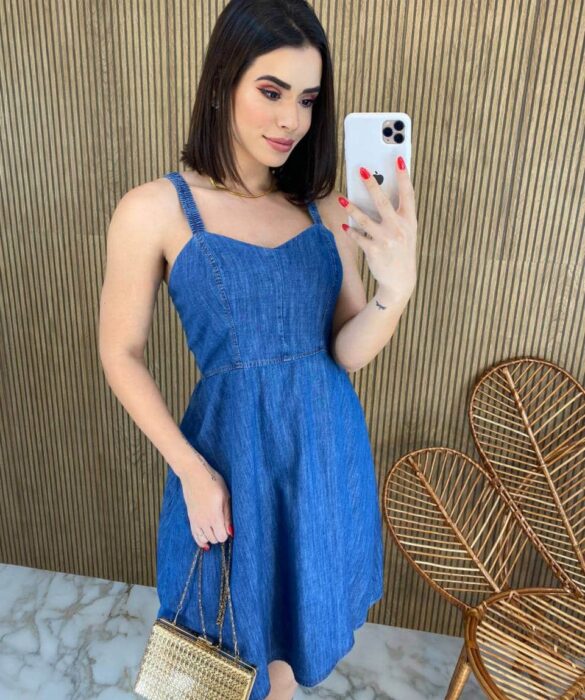 fernandaramosstore com br vestido curto jeans lastex nas alcas e atras 2