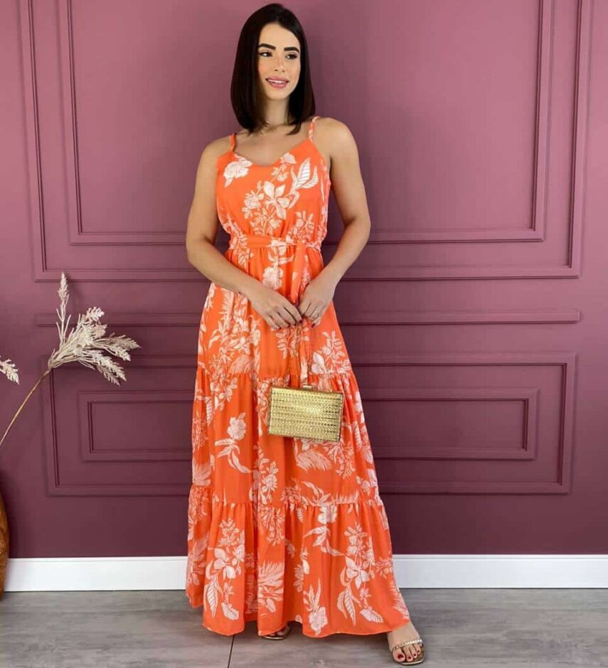 fernandaramosstore com br vestido feminino longo alca regulavel estampa laranja 1