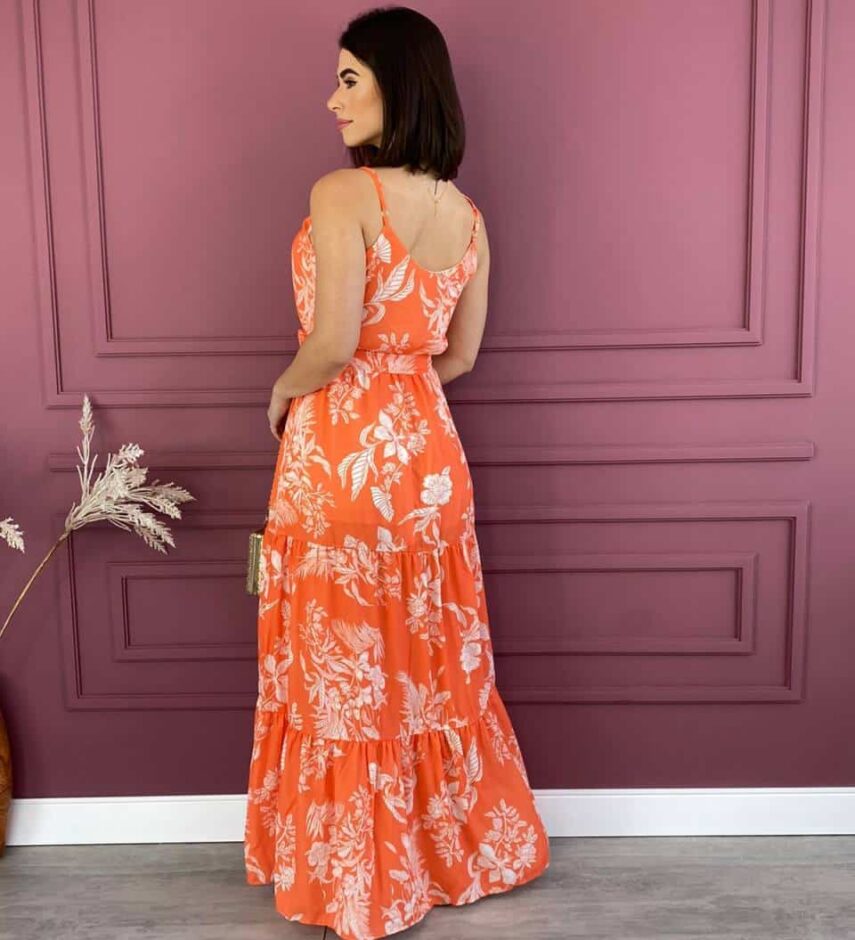 fernandaramosstore com br vestido feminino longo alca regulavel estampa laranja 2
