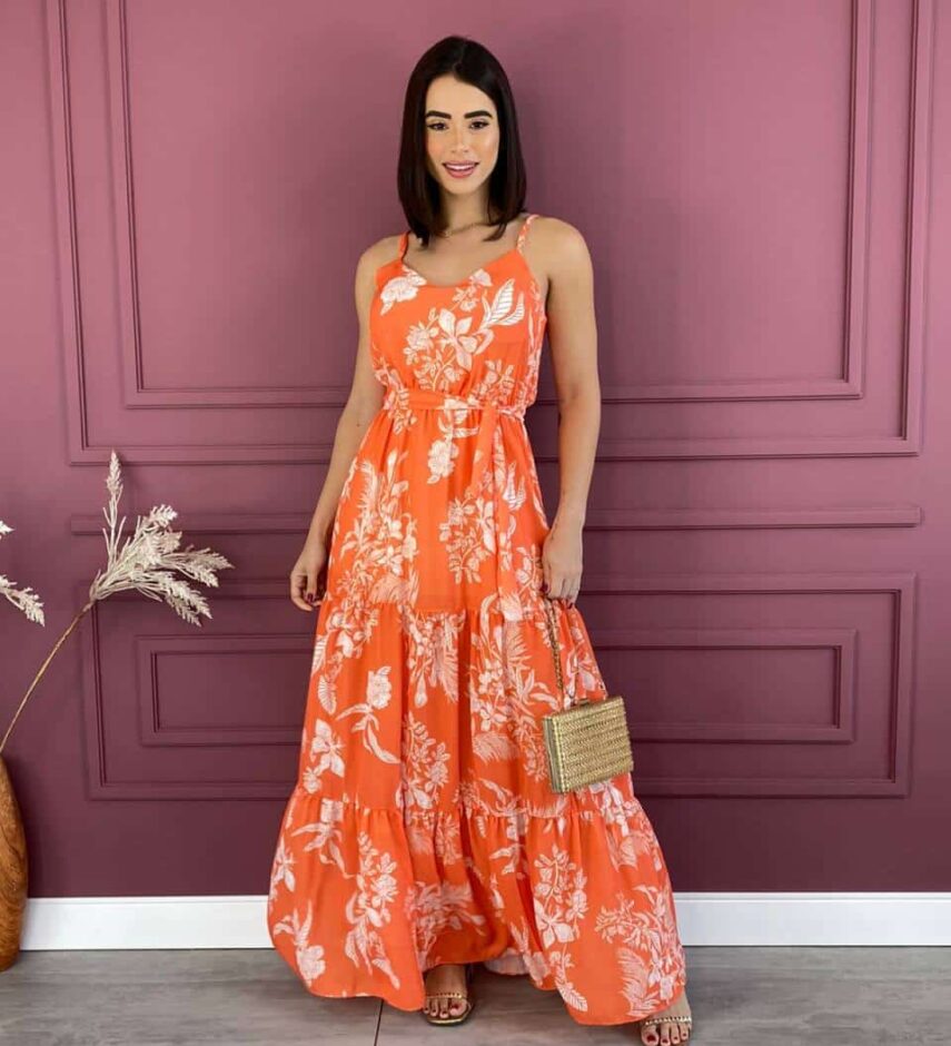 fernandaramosstore com br vestido feminino longo alca regulavel estampa laranja 3