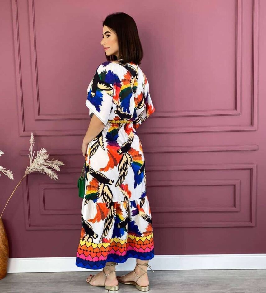 fernandaramosstore com br vestido feminino midi sem bojo manga curta e lastex estampado 1