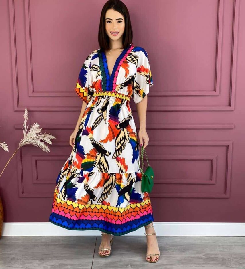 fernandaramosstore com br vestido feminino midi sem bojo manga curta e lastex estampado 2