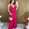 Vestido Longo com Bojo Detalhe em Guippir e Lastex Pink - Fernanda Ramos Store