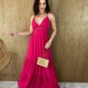 Vestido Longo com Bojo Detalhe em Guippir e Lastex Pink - Fernanda Ramos Store