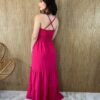 Vestido Longo com Bojo Detalhe em Guippir e Lastex Pink - Fernanda Ramos Store