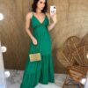 Vestido Longo com Bojo Detalhe em Guippir e Lastex Verde - Fernanda Ramos Store