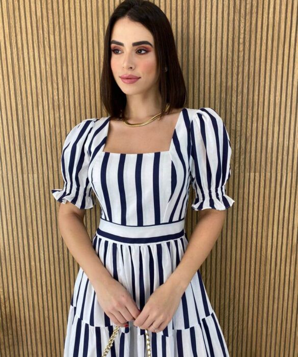 fernandaramosstore com br vestido longo sem bojo manga bufante branco e azul marinho 1