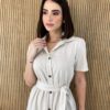 fernandaramosstore com br vestido midi sem bojo com amarracao e botoes bege 3