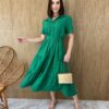 fernandaramosstore com br vestido midi sem bojo com amarracao e botoes verde 1