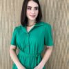 fernandaramosstore com br vestido midi sem bojo com amarracao e botoes verde 3