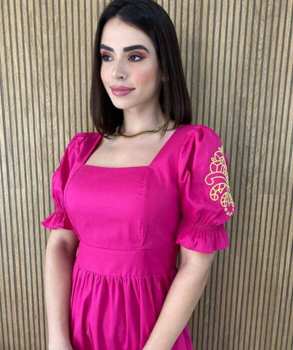 fernandaramosstore com br vestido midi sem bojo manga bufante com detalhe verde copia 2