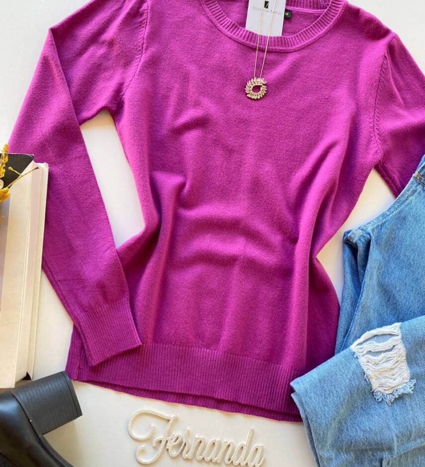 Blusa Manga Longa Feminina Modal 087 Fúcsia - Fernanda Ramos Store
