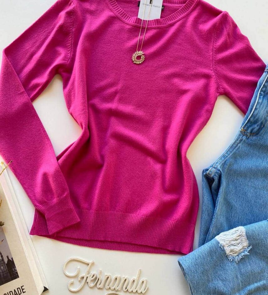 Blusa Manga Longa Feminina Modal 087 Pink - Fernanda Ramos Store