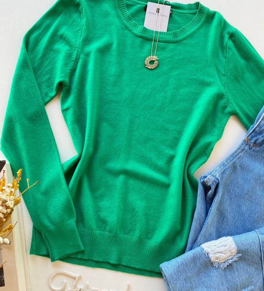 Blusa Manga Longa Feminina Modal 087 Verde - Fernanda Ramos Store