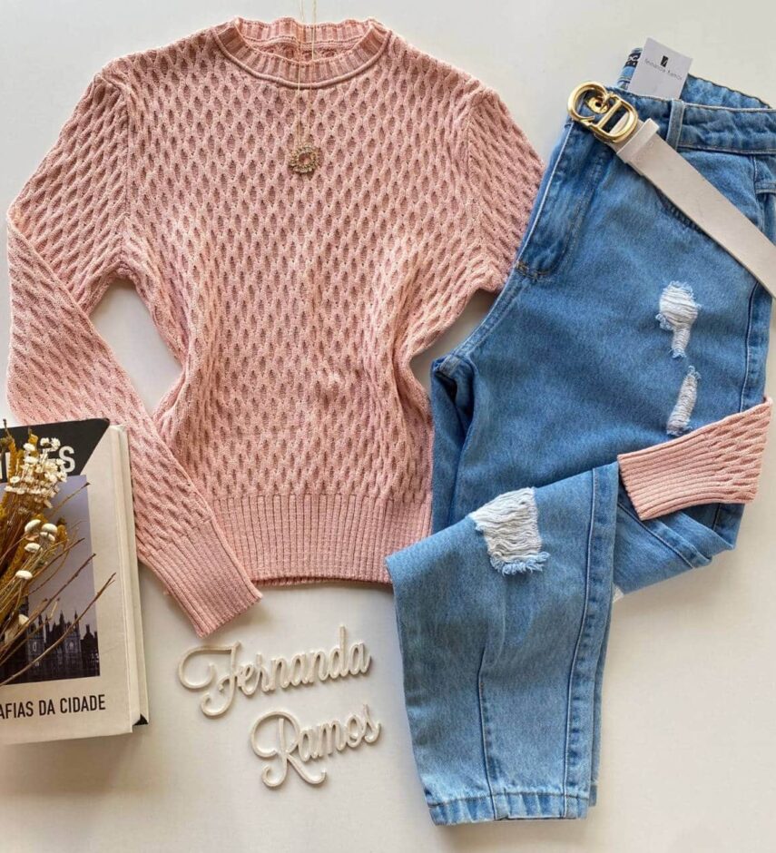 Blusa Manga Longa Feminina Tricot Alice Rose Fernanda Ramos Store