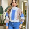 Blusa Manga Longa Feminina Tricot Ana Gola Alta - Fernanda Ramos Store