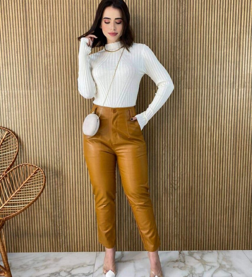 Blusa Manga Longa Feminina Tricot Ana Off White 2069 - Fernanda Ramos Store