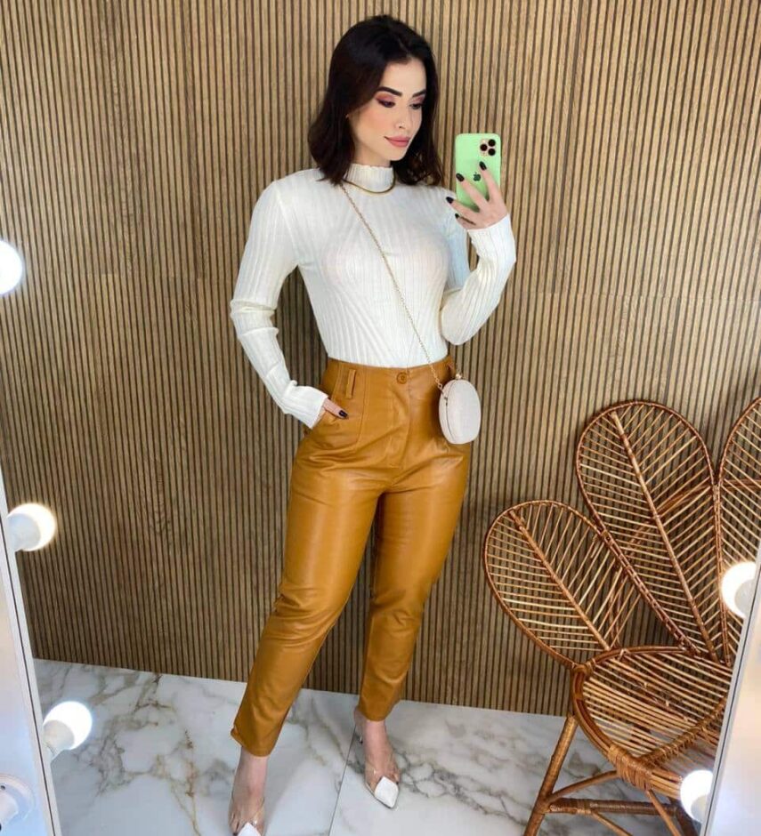 Blusa Manga Longa Feminina Tricot Ana Off White 2069 - Fernanda Ramos Store