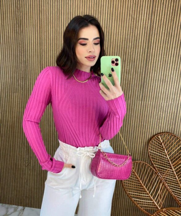 Blusa Manga Longa Feminina Tricot Ana Rosa 2069 Fernanda Ramos Store