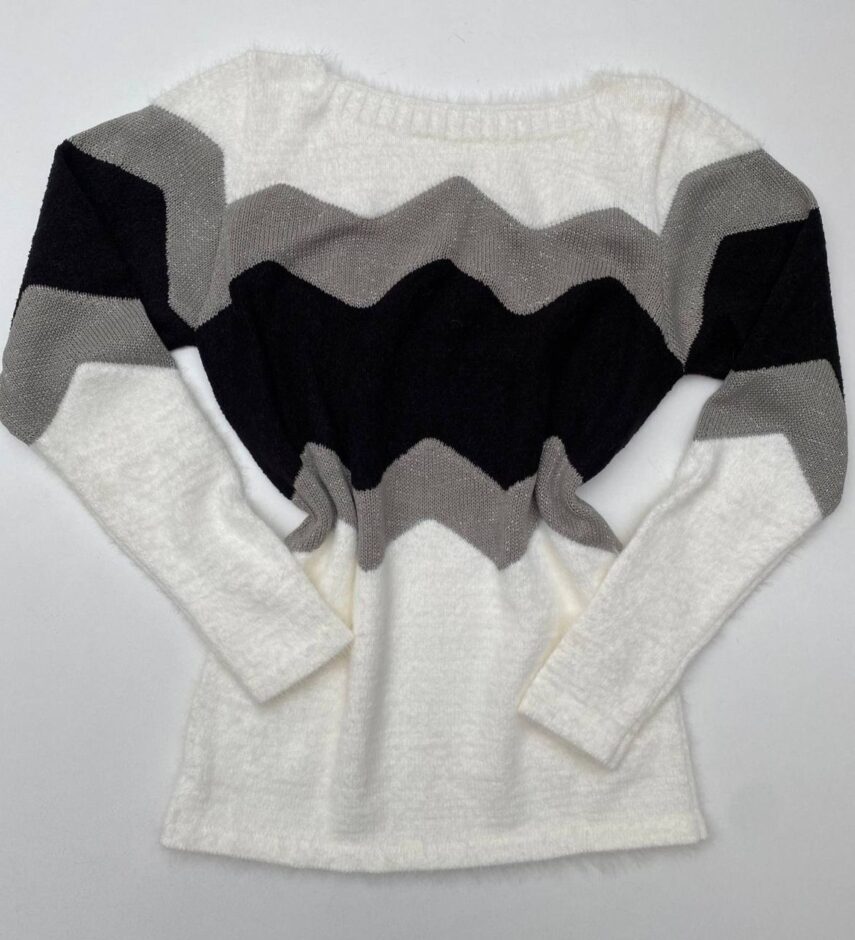 Blusa Manga Longa Feminina Tricot Bia Detalhe Preto - Fernanda Ramos Store