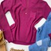 fernandaramosstore com br blusa manga longa feminina tricot bolsinho fucsia 1