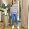 Blusa Manga Longa Feminina Tricot Corações Cinza - Fernanda Ramos Store
