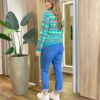 Blusa Manga Longa Feminina Tricot Corações Verde - Fernanda Ramos Store