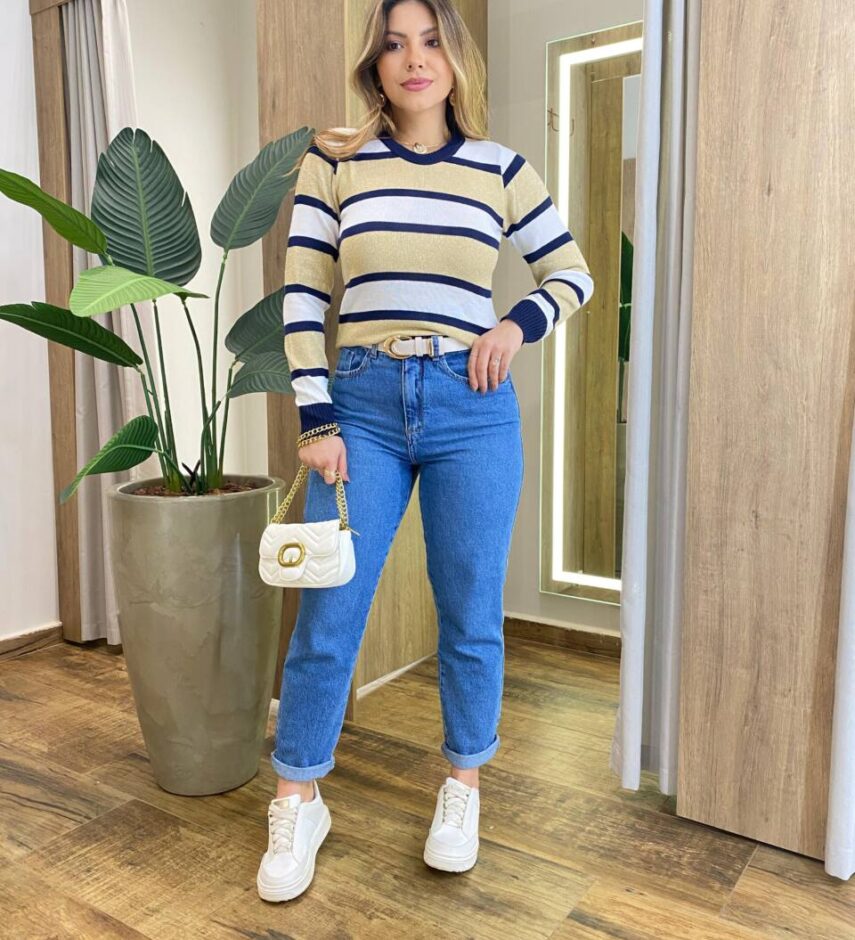 Blusa Manga Longa Feminina Tricot Malu Listrada - Fernanda Ramos Store