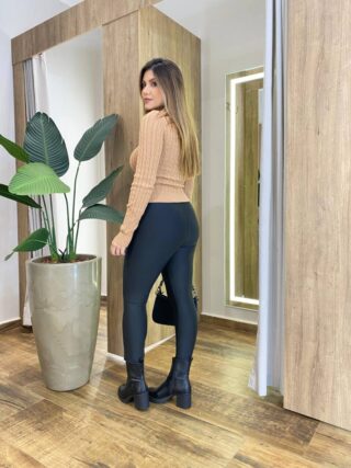 Blusa Manga Longa Feminina Tricot Raissa Bege - Fernanda Ramos Store