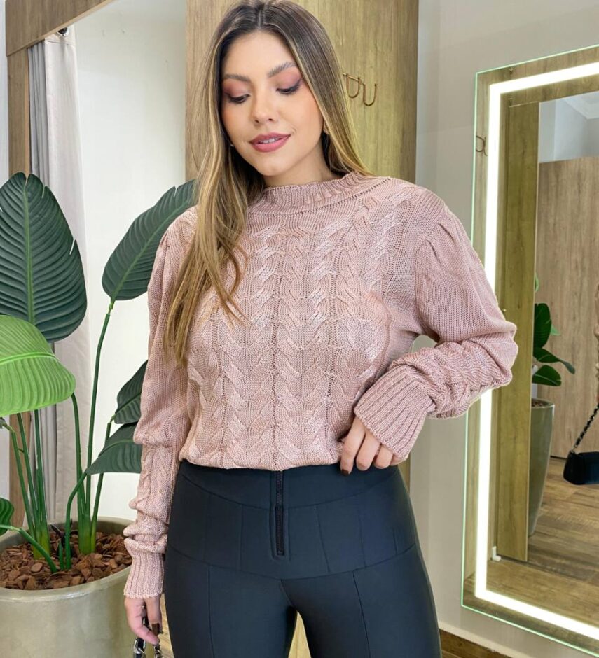 Blusa Manga Longa Feminina Tricot Zoe Rose - Fernanda Ramos Store