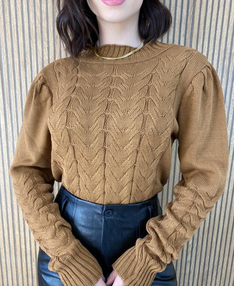 Blusa Manga Longa Feminina Tricot Zoe Terra - Fernanda Ramos Store