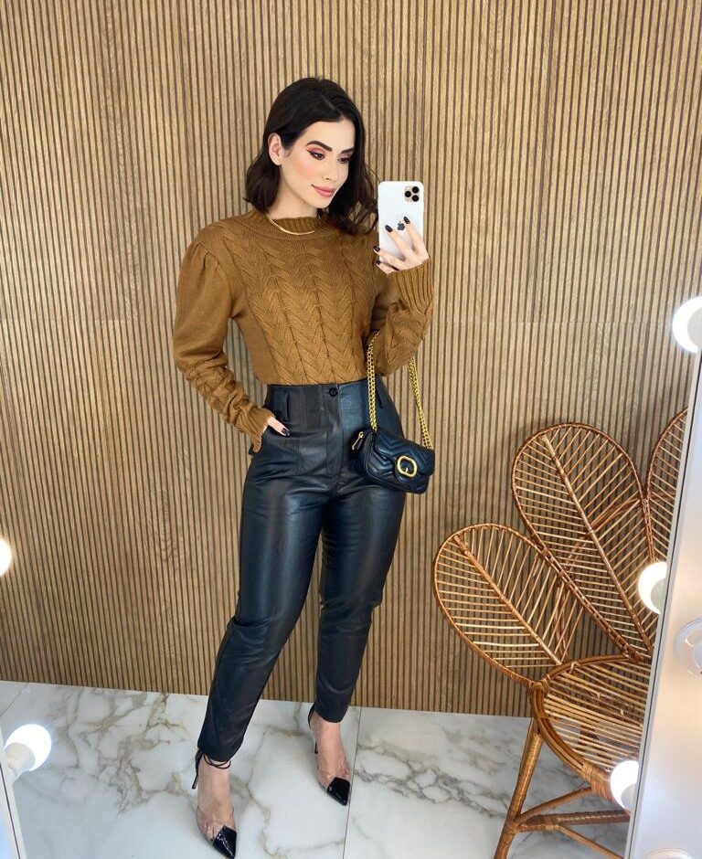 Blusa Manga Longa Feminina Tricot Zoe Terra - Fernanda Ramos Store