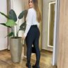 Blusa Manga Longa Modal Gola Alta 2068 Off White - Fernanda Ramos Store