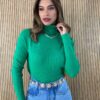 Blusa Manga Longa Modal Gola Alta 2068 Verde Fernanda Ramos Store