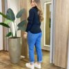 Blusa Manga Longa Modal Gola Alta com Detalhes 2092 Preta - Fernanda Ramos Store