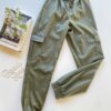 Calça Jogger Feminina Couro Eco Verde Militar Fernanda Ramos Store