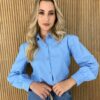 fernandaramosstore com br camisa feminina manga longa botoes dourados azul 1